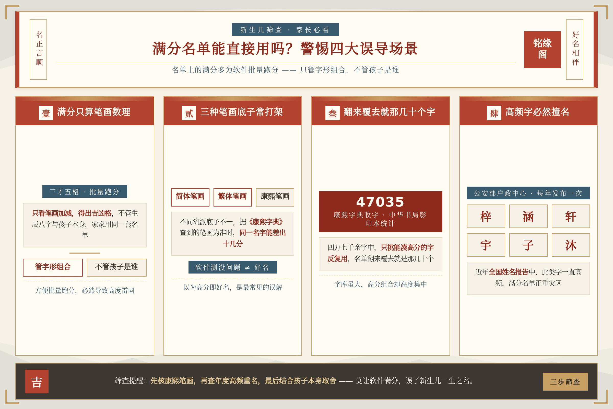 刚出生的新生儿名字筛查时家长最容易被满分名单误导的场景说明