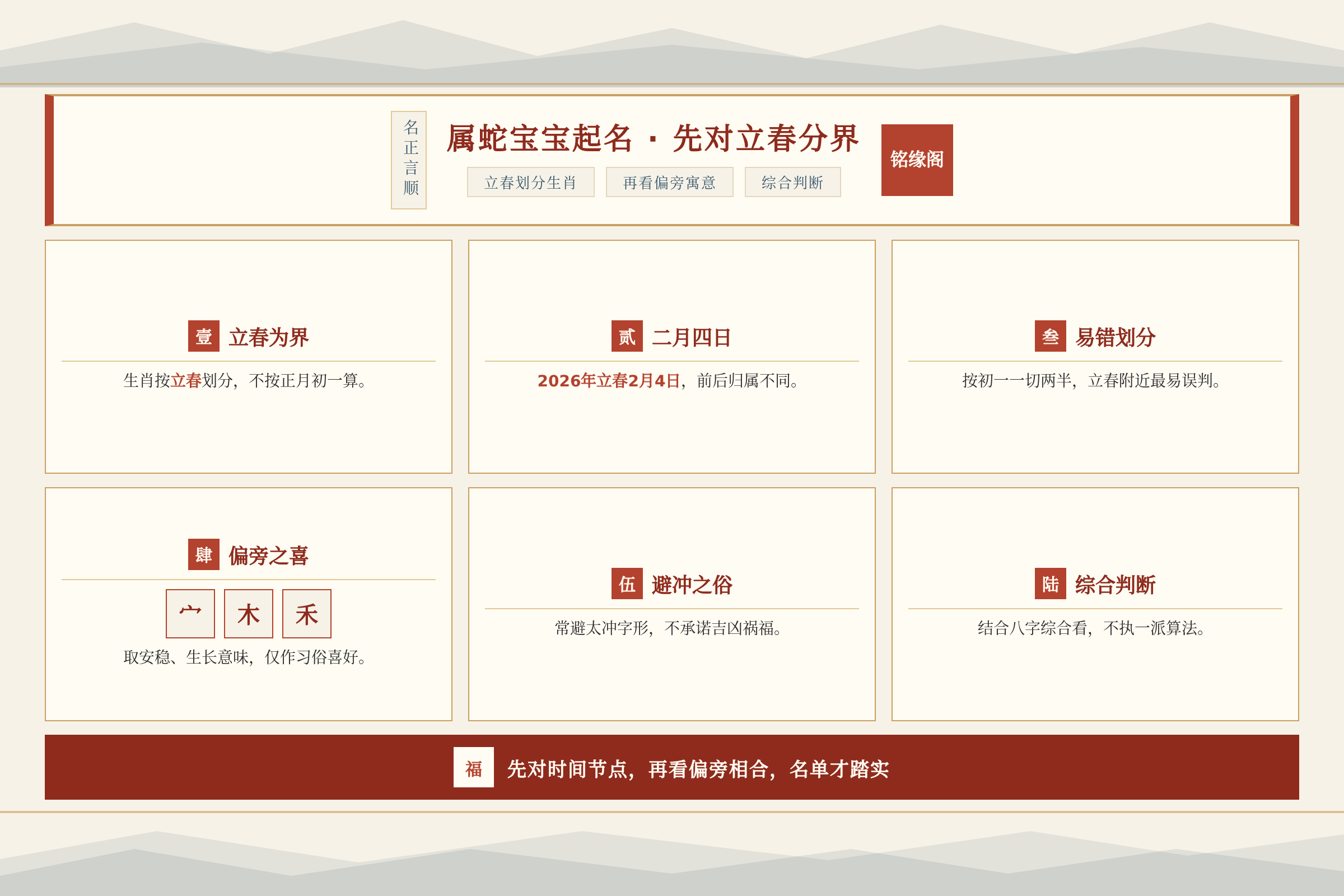属蛇宝宝起名要先确认立春分界,再看大全里偏旁寓意是否相合