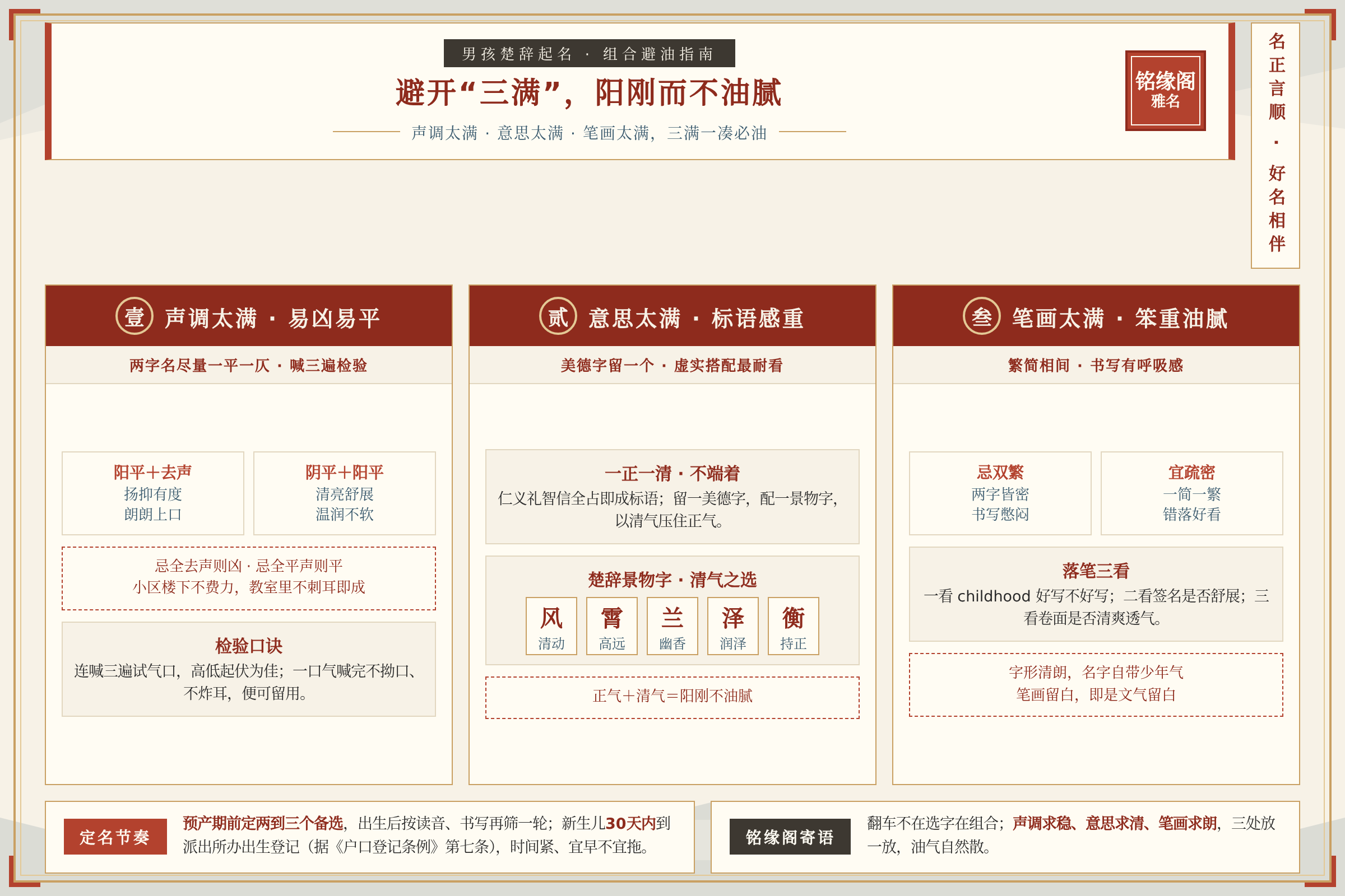 男孩楚辞名字组合要避开声调太满意思太满笔画太满的三满发油技巧