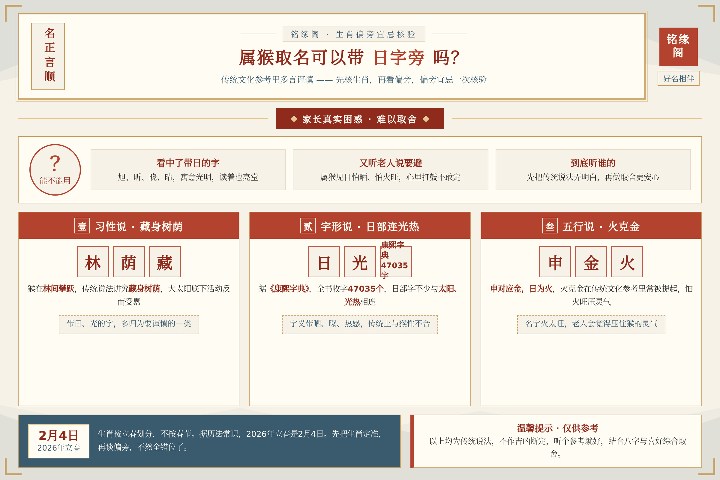 属猴宝宝取名遇上日字旁家长犹豫要不要用的真实困惑场景