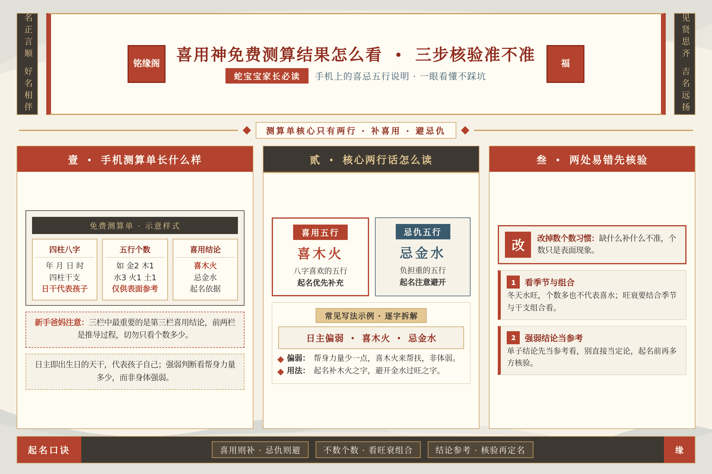 刚出生的蛇宝宝家长正在手机上查看喜用神免费测算结果的喜忌五行说明